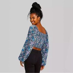 Wild Fable Floral Cropped Cinch Top